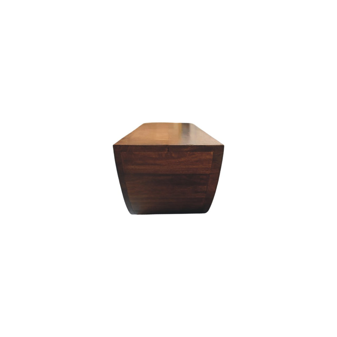 Solid Wood Crescent Floating Wall Shelf, Brown