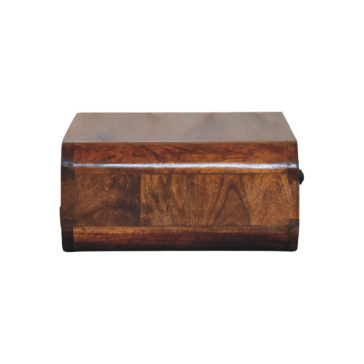 Solid Wood Avora Wall-Mounted Nightstand, 1-Drawer, Honey Caramel, Brown