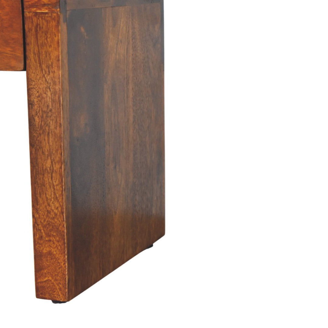 Mini Darcy Chestnut Nightstand with Curved Edges, 1-Drawer, Brown