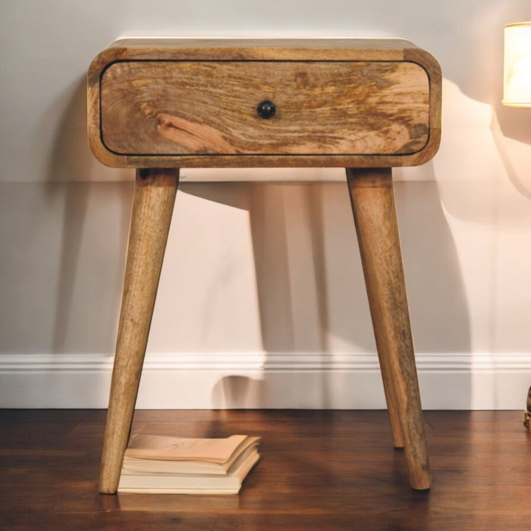 Solid Wood Avora Nightstand with 1-Drawer, Oak-ish, Light Brown