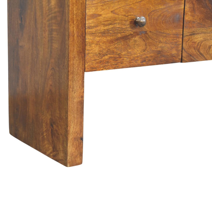 Solid Wood Darcy 3 over 3-Drawer Chest in Chestnut Finish, Brown