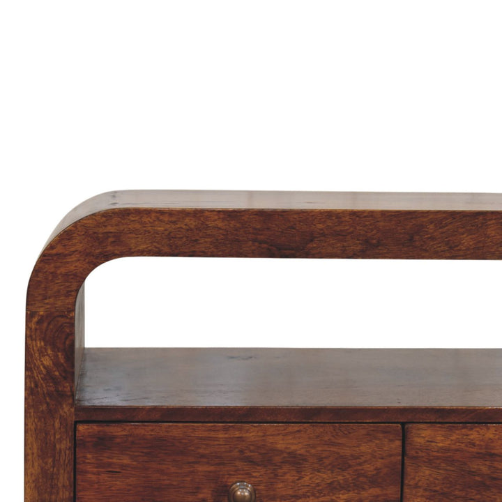 Solid Wood Darcy Media unit, 3-Drawers, 1 Open Shelf, Chestnut, Brown