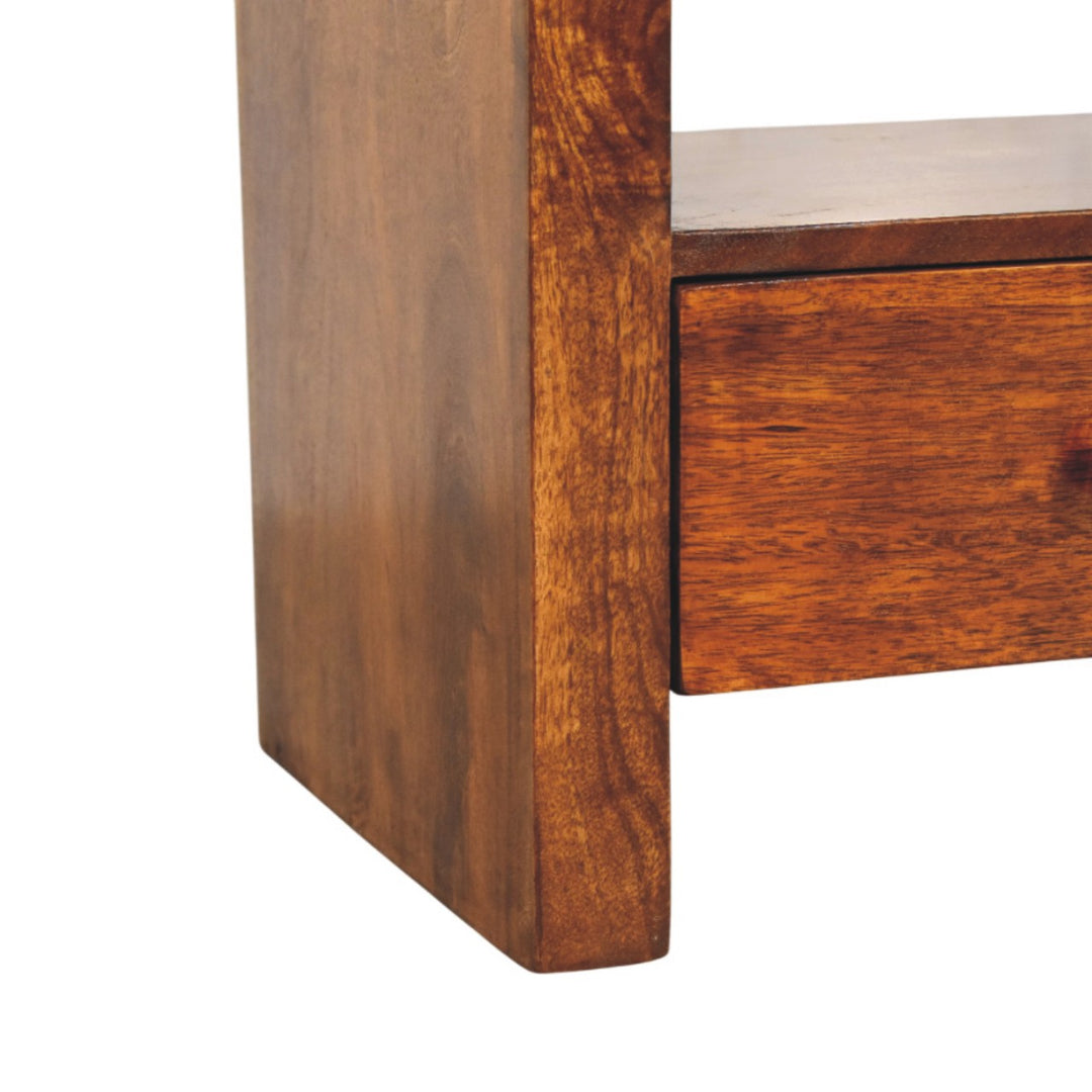 Solid Wood Darcy Media unit, 3-Drawers, 1 Open Shelf, Chestnut, Brown