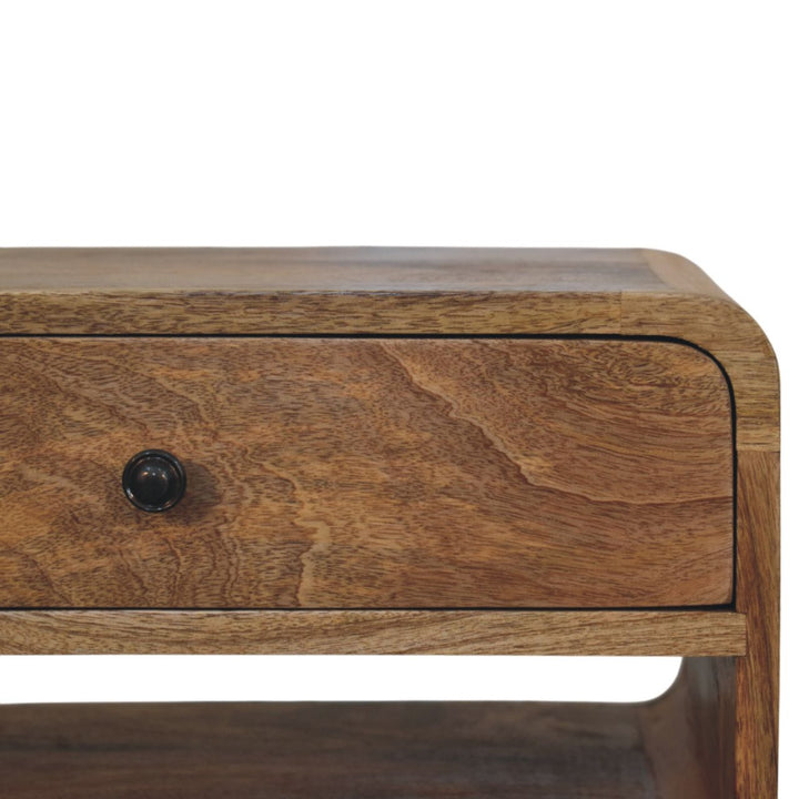 Solid Wood Avora Nightstand, 1 Drawer and 1 Open Slot, Oak-ish, Light Brown