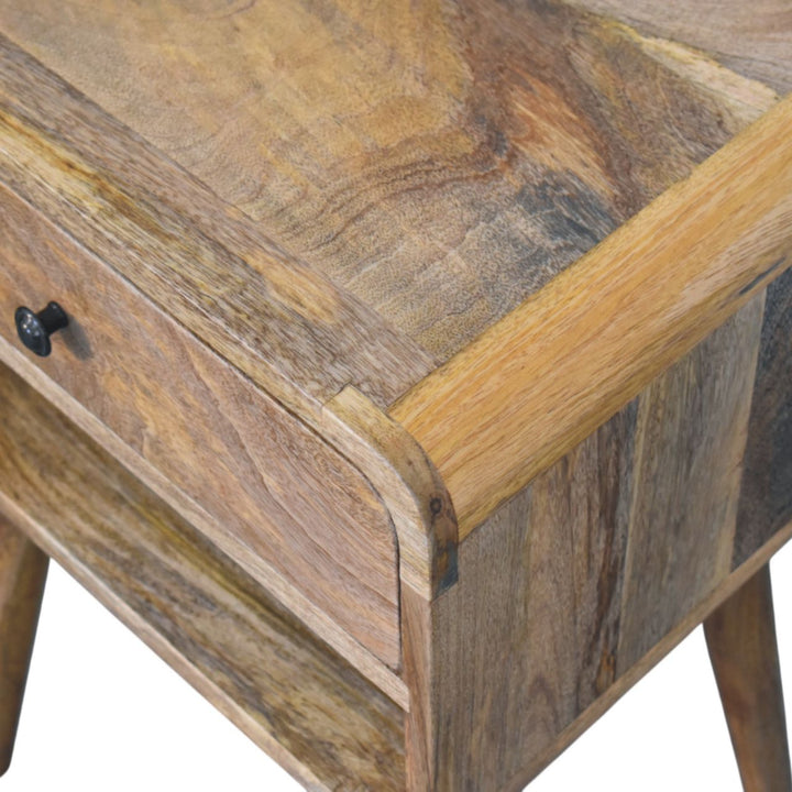 Solid Wood Avora Nightstand, 1 Drawer and 1 Open Slot, Oak-ish, Light Brown