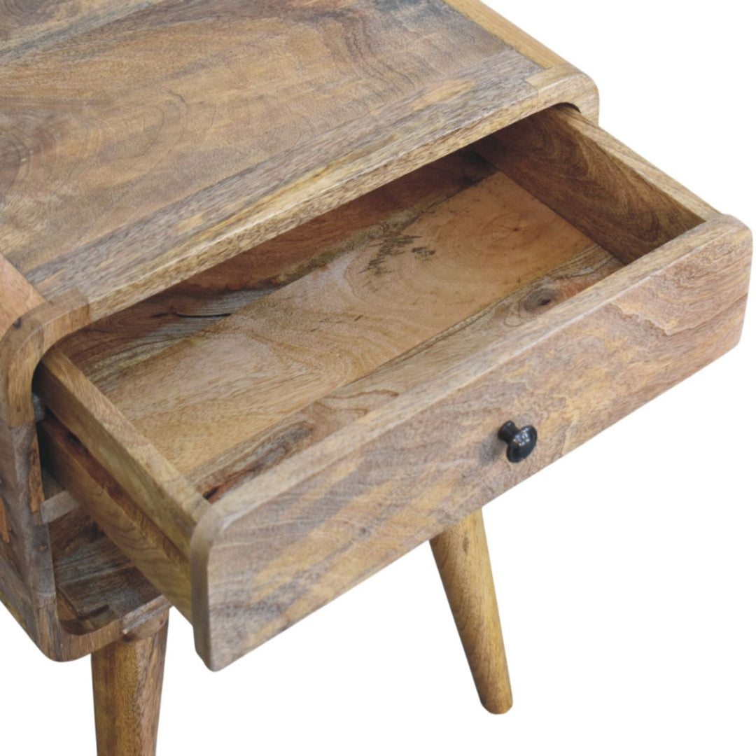 Solid Wood Avora Nightstand, 1 Drawer and 1 Open Slot, Oak-ish, Light Brown