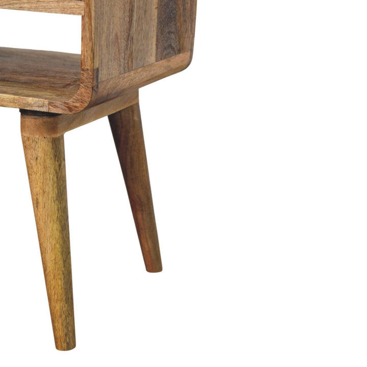 Solid Wood Avora Nightstand, 1 Drawer and 1 Open Slot, Oak-ish, Light Brown