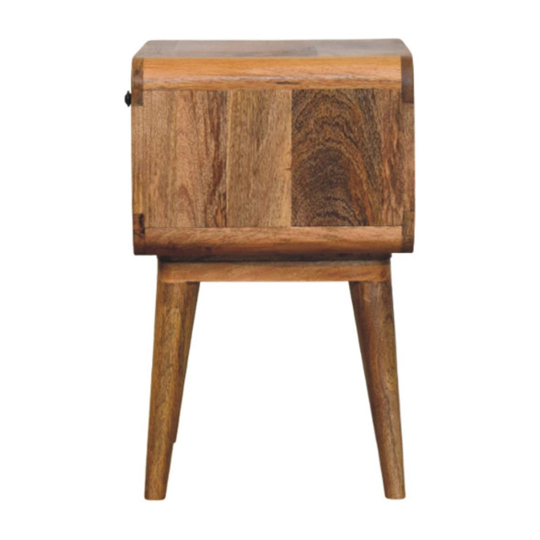 Solid Wood Avora Nightstand, 1 Drawer and 1 Open Slot, Oak-ish, Light Brown