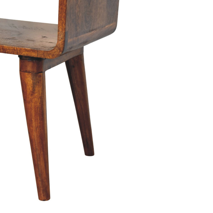 Solid Wood Avora Chestnut Nightstand with 1-Drawer, 1 Open-Slot, Brown