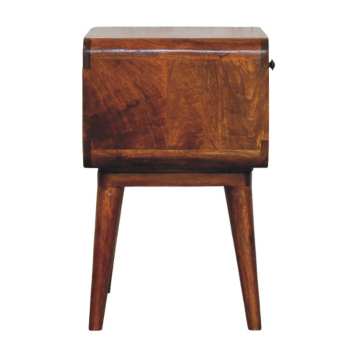 Solid Wood Avora Chestnut Nightstand with 1-Drawer, 1 Open-Slot, Brown