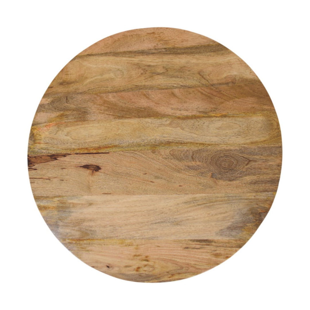 Solid Wood Slatted Round Coffee Table, Oak-ish, Light Brown