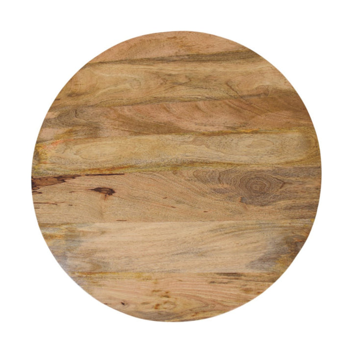 Solid Wood Slatted Round Coffee Table, Oak-ish, Light Brown