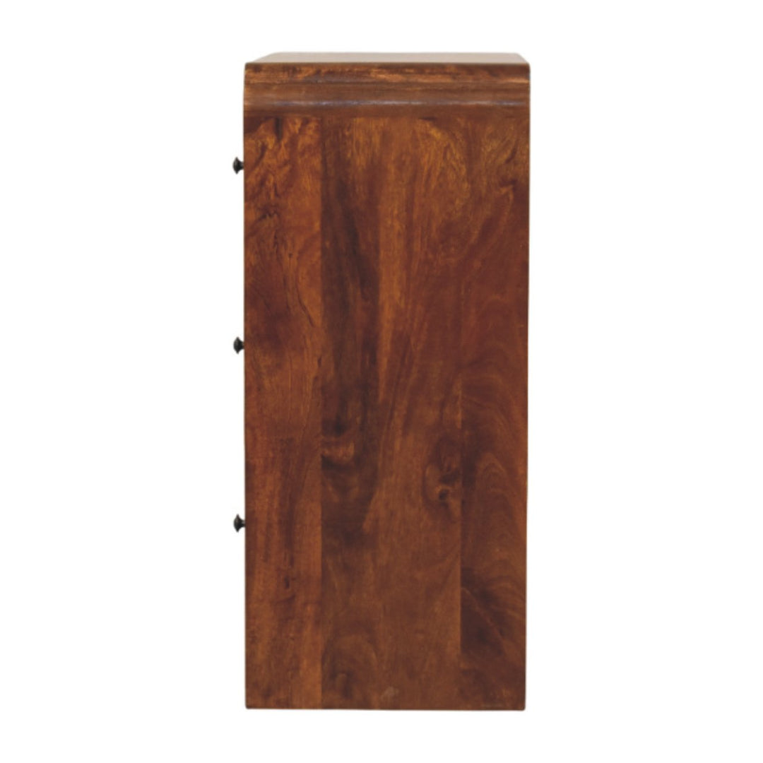 Solid Wood Newton Chest, 3-Drawers, Chestnut, Brown