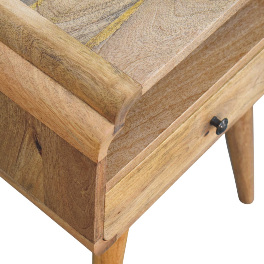 Solid Wood Newton Oak-ish Nightstand, Brown
