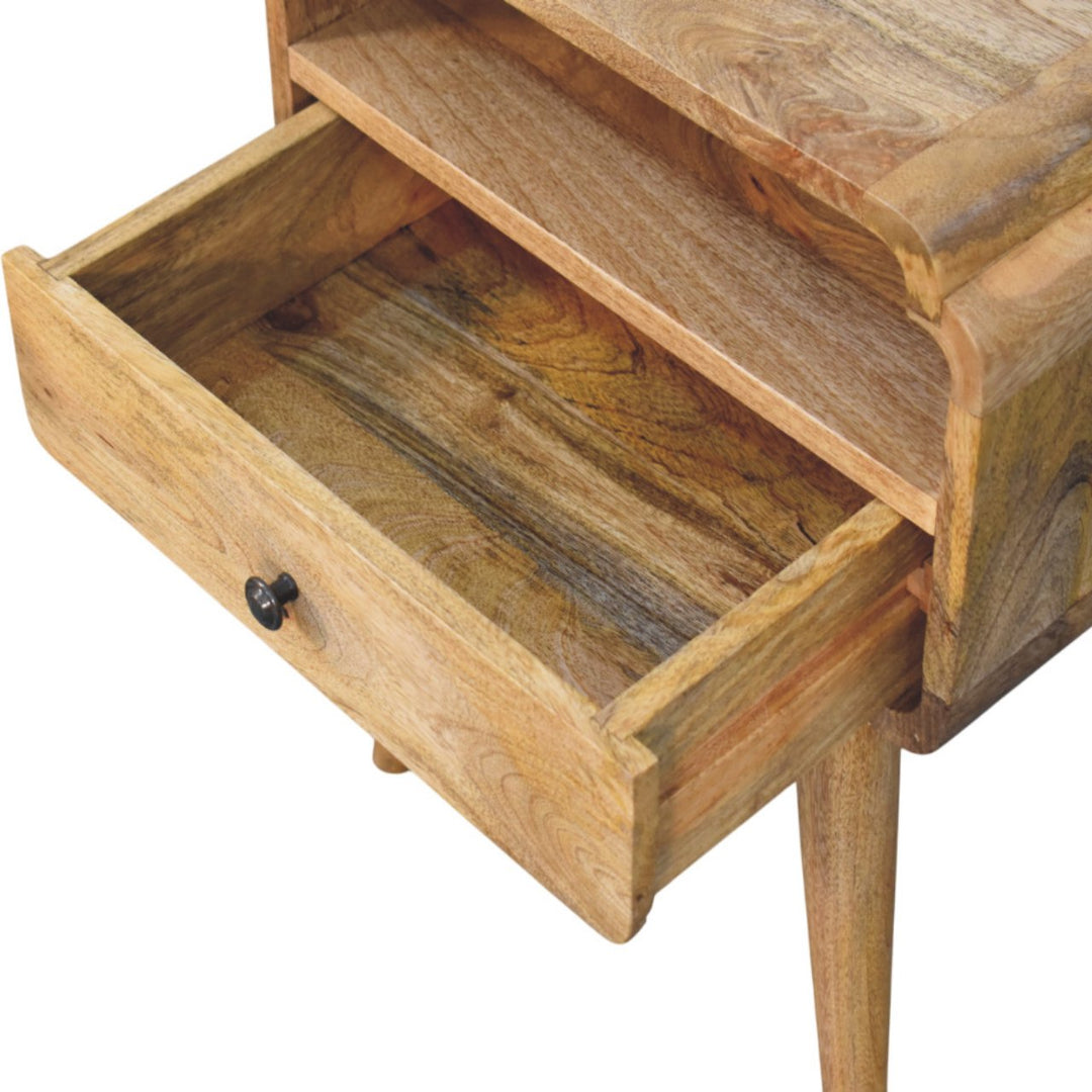 Solid Wood Newton Oak-ish Nightstand, Brown