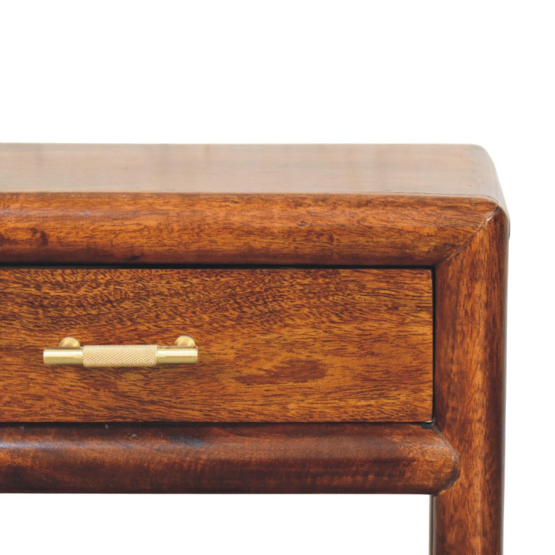 Solid Wood Regency Chestnut Nightstand, 1-Drawer, 1 Open-Slot, Brown