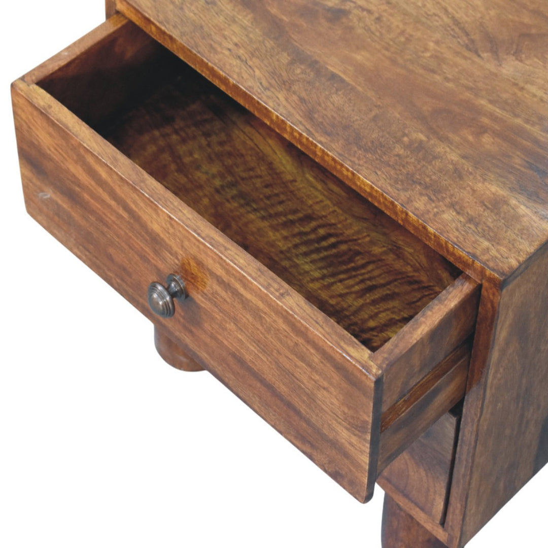 Solid Wood Tula Chestnut Nightstand, 2-Drawers, Brown