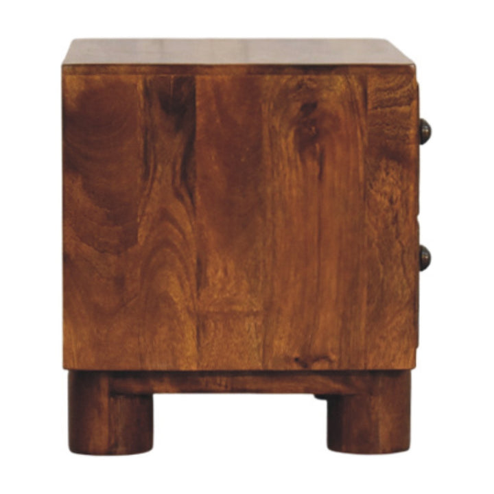 Solid Wood Tula Chestnut Nightstand, 2-Drawers, Brown