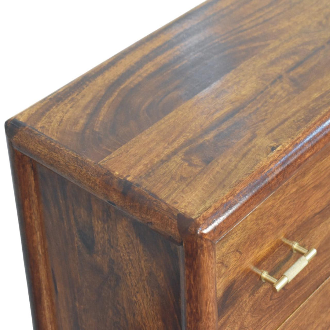 Solid Wood Regency Chest, 3-Drawers, Brown
