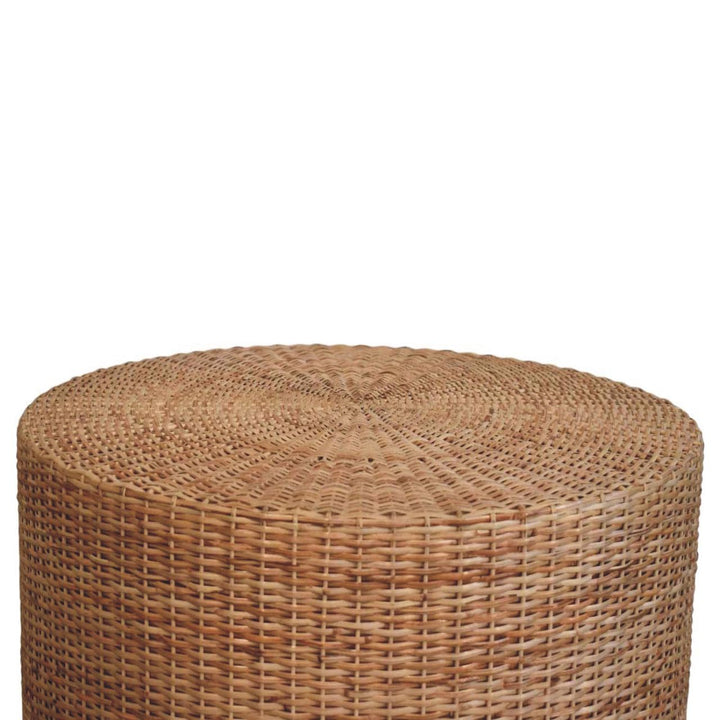 Solid Wood Regency Round Woven Coffee Table,Brown