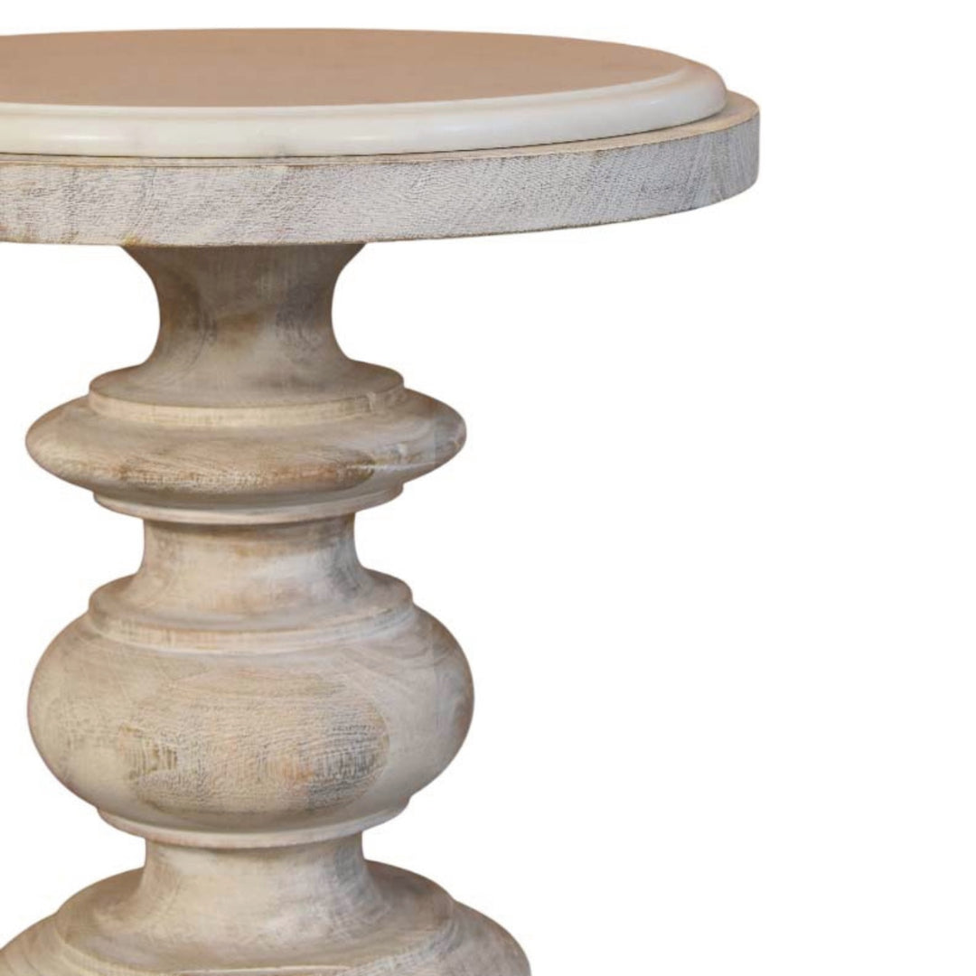 Solid Wood The Bellis Marble Accent Table,Marble desgin