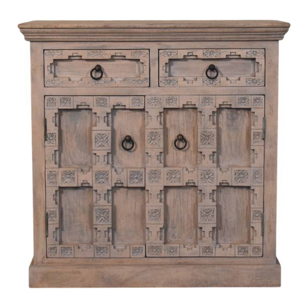 Solid Wood Jaipur Lattice Sideboard,Brown,Storage