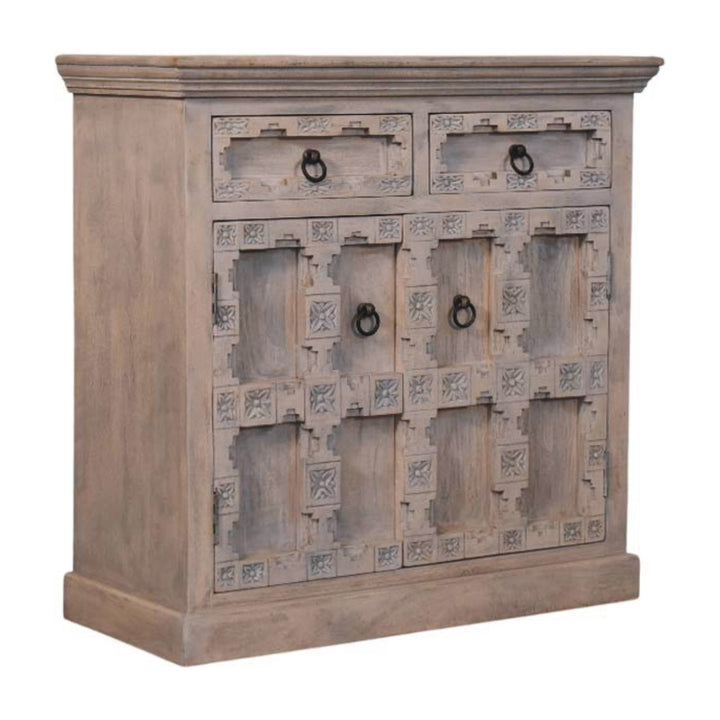 Solid Wood Jaipur Lattice Sideboard,Brown,Storage