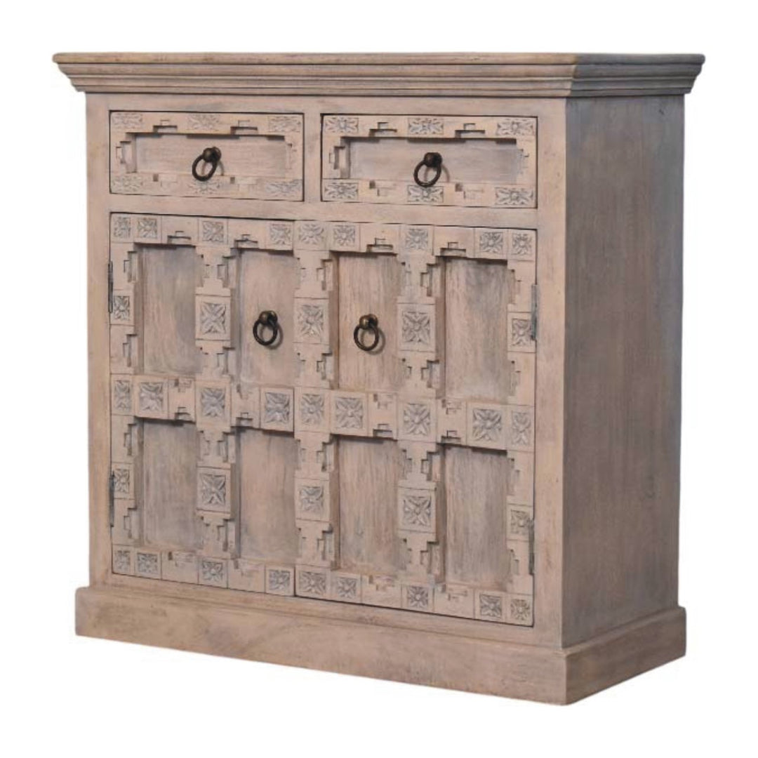 Solid Wood Jaipur Lattice Sideboard,Brown,Storage