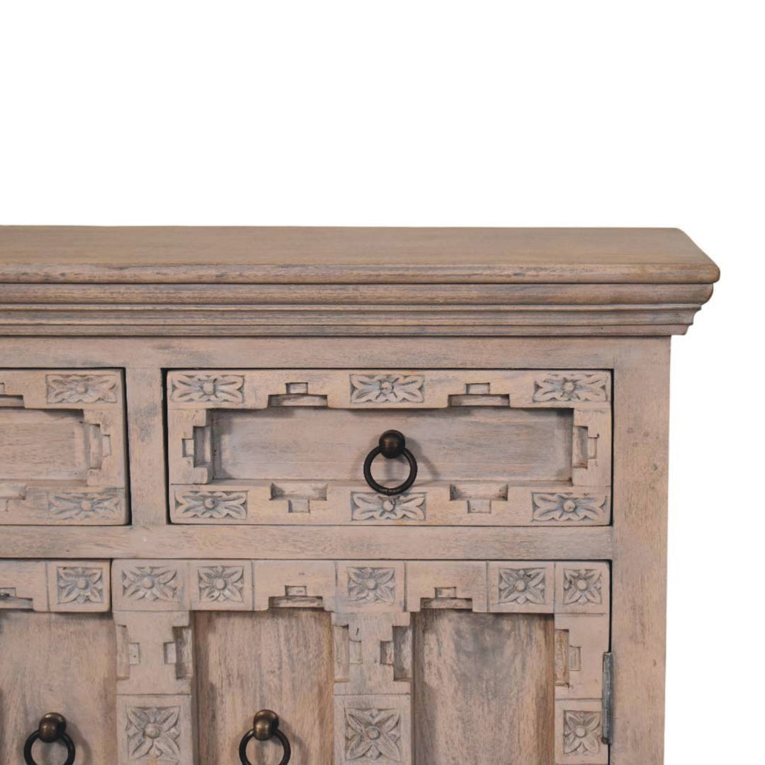 Solid Wood Jaipur Lattice Sideboard,Brown,Storage