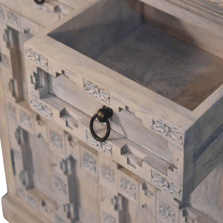 Solid Wood Jaipur Lattice Sideboard,Brown,Storage