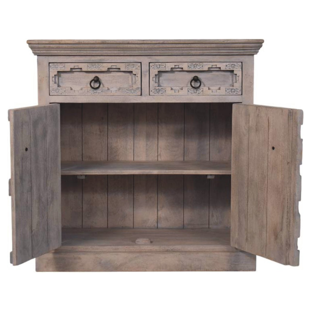 Solid Wood Jaipur Lattice Sideboard,Brown,Storage