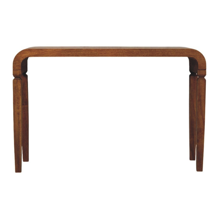 Solid Wood Arcus Console Table,Brown