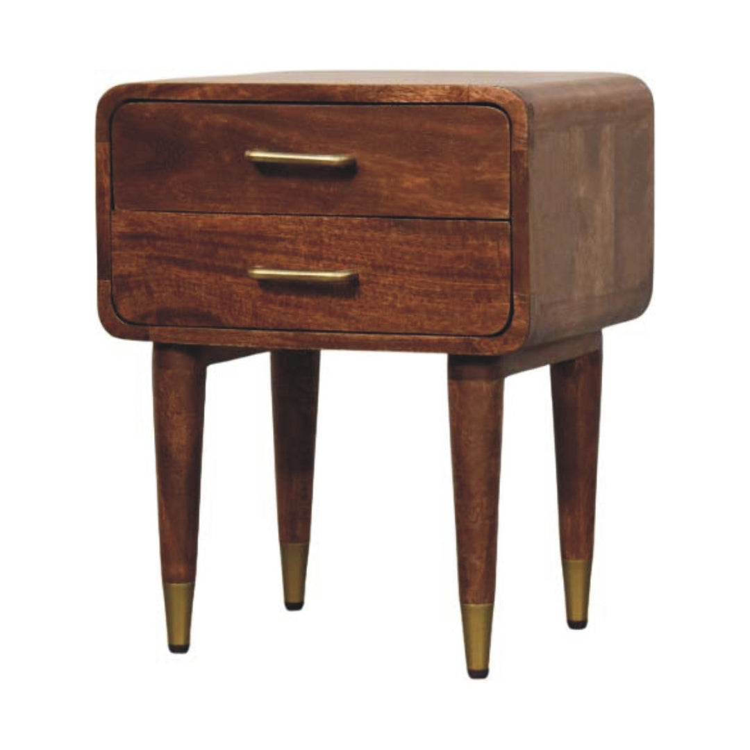 Solid Wood Astor 2-Drawer Nightstand,Brown