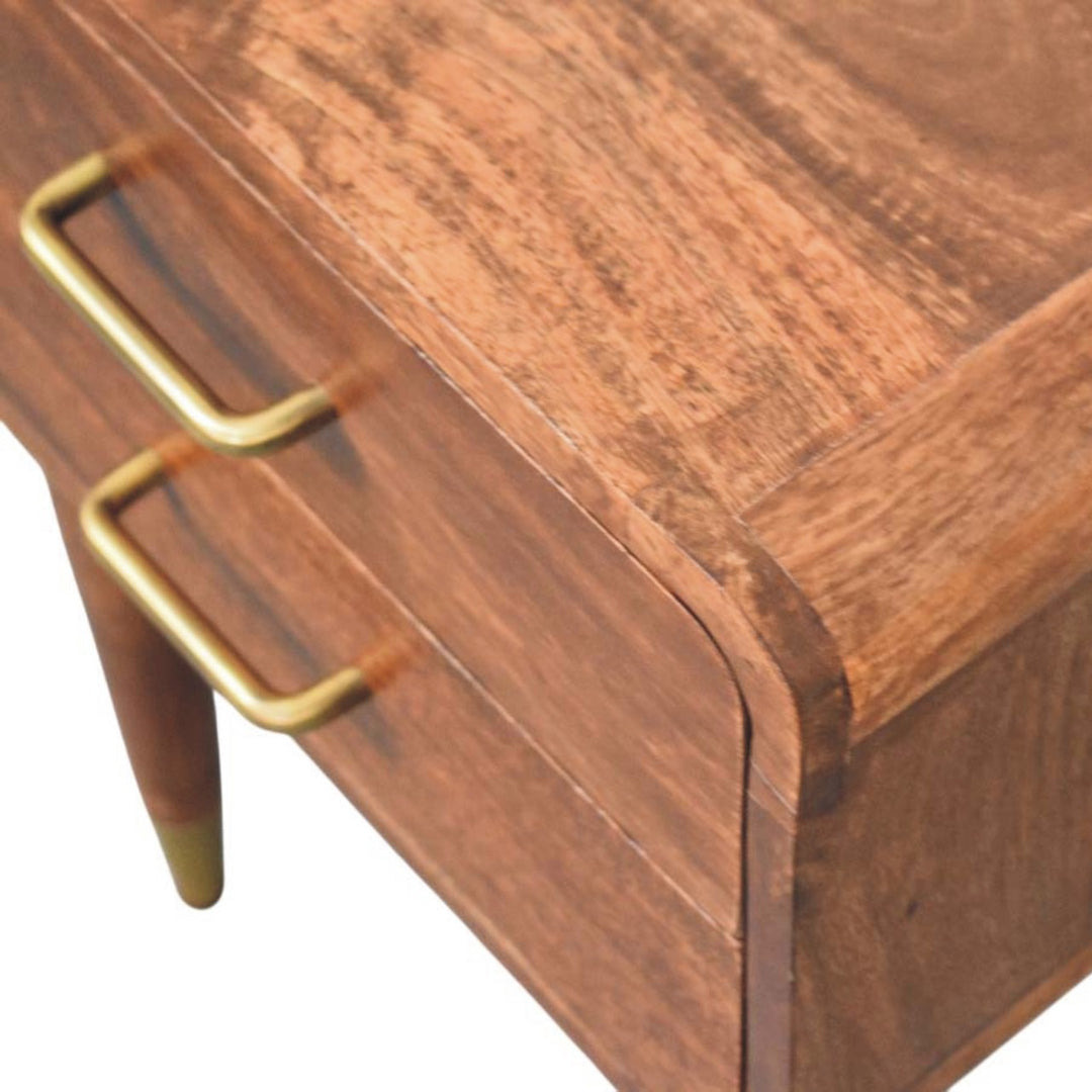 Solid Wood Astor 2-Drawer Nightstand,Brown