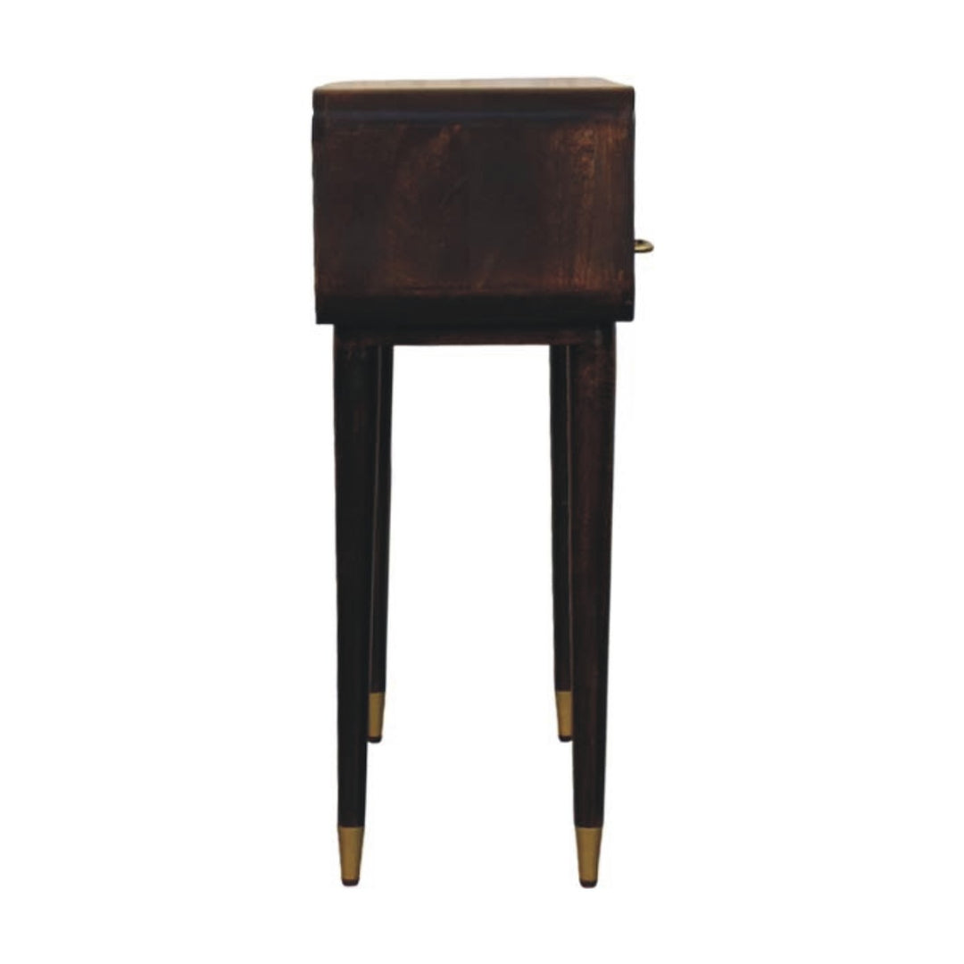 Solid Wood Apollo Loop Console Desk,Brown with 2-Drawers,1-shelf