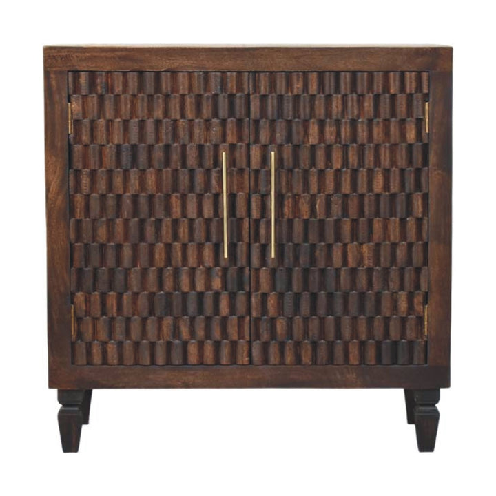 Solid Wood Vesta Textured Sideboard,3D texture, 2-Drawers