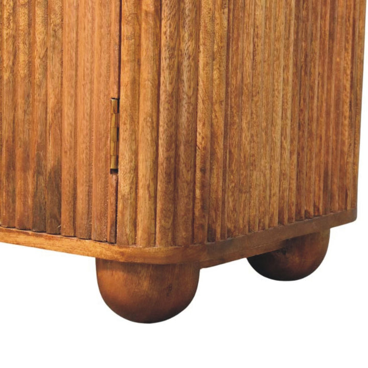 Solid Wood Solis Fluted Cabinet,Brown,2-Drawers