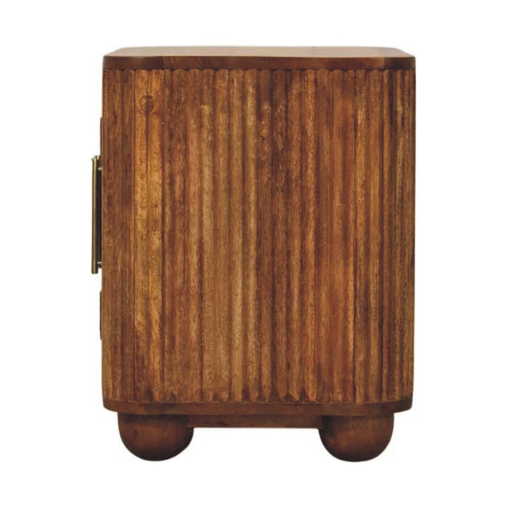 Solid Wood Solis Fluted Cabinet,Brown,2-Drawers