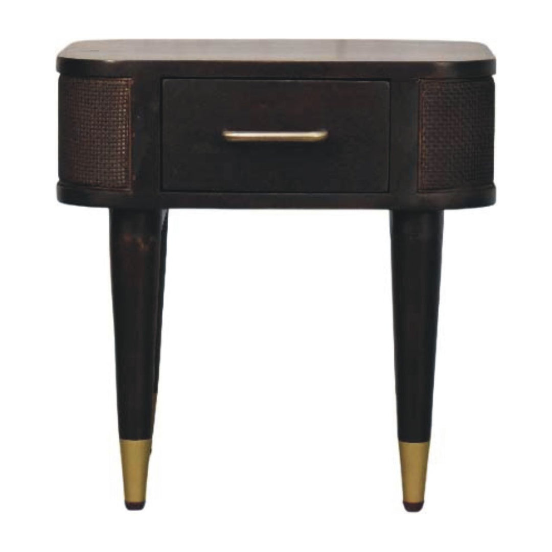 Solid Wood Belmont Bedside,Mocha Tone,1-Drawer