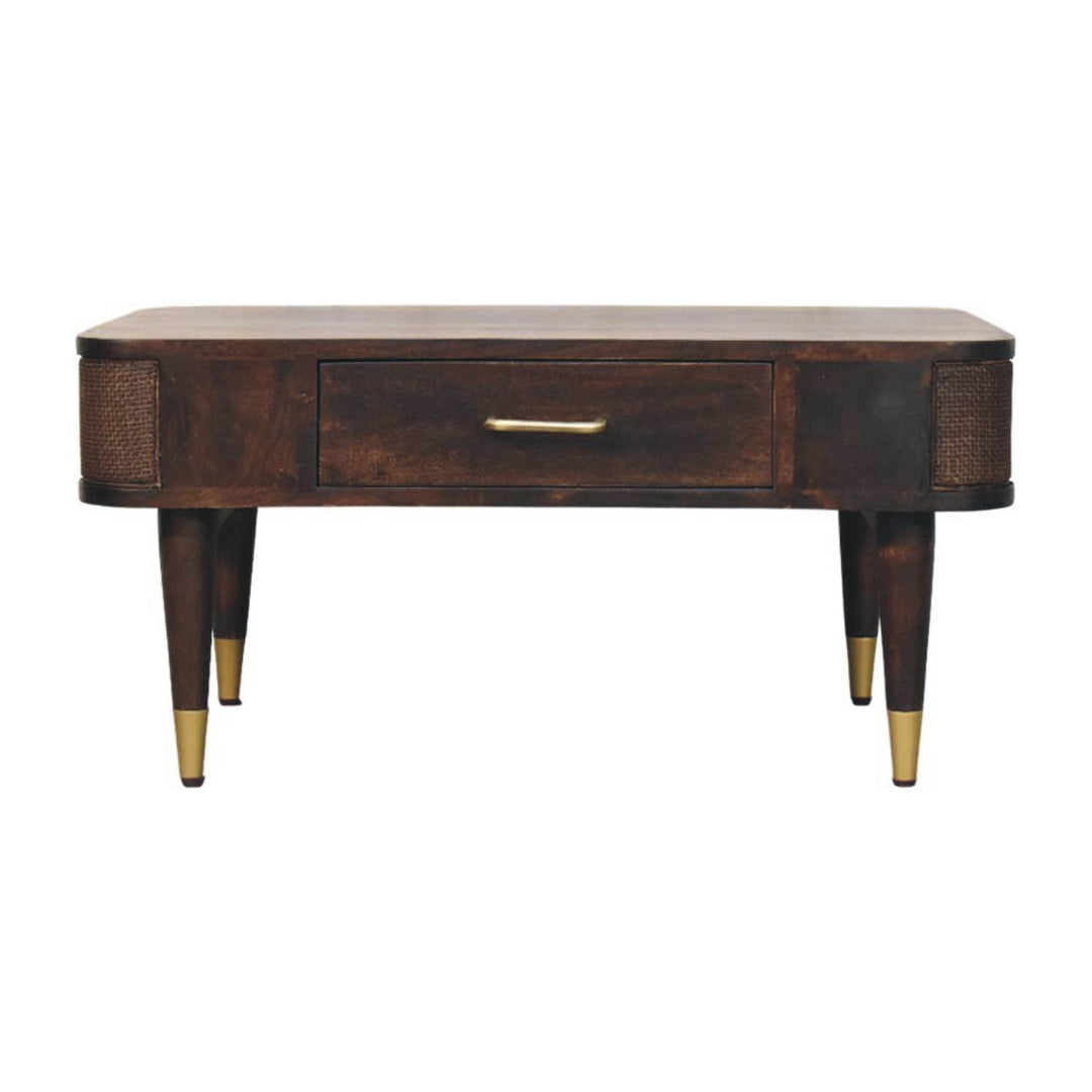 Solid Wood Belmont Coffee Table,Brown,1-Drawer