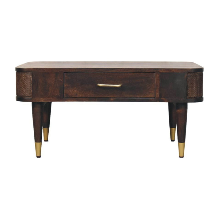 Solid Wood Belmont Coffee Table,Brown,1-Drawer