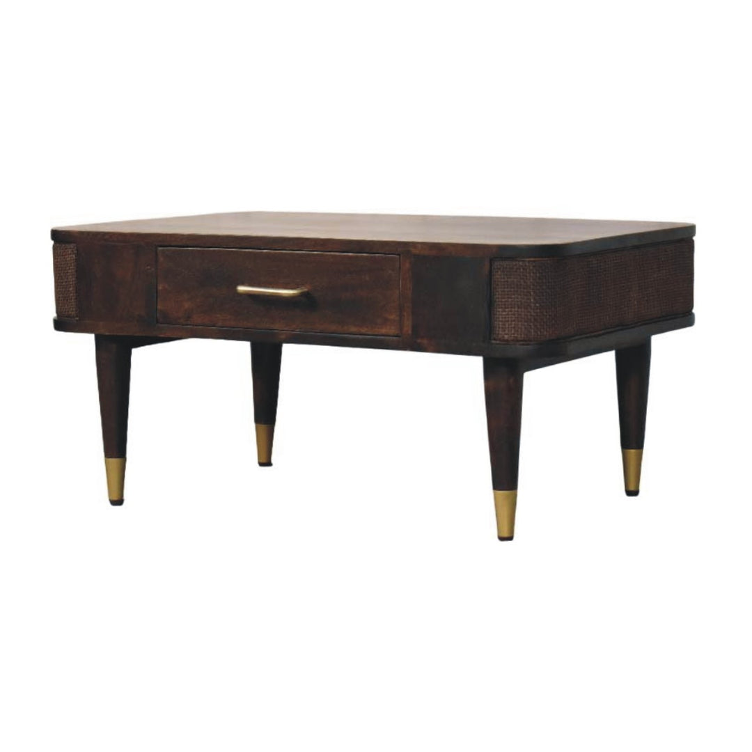 Solid Wood Belmont Coffee Table,Brown,1-Drawer