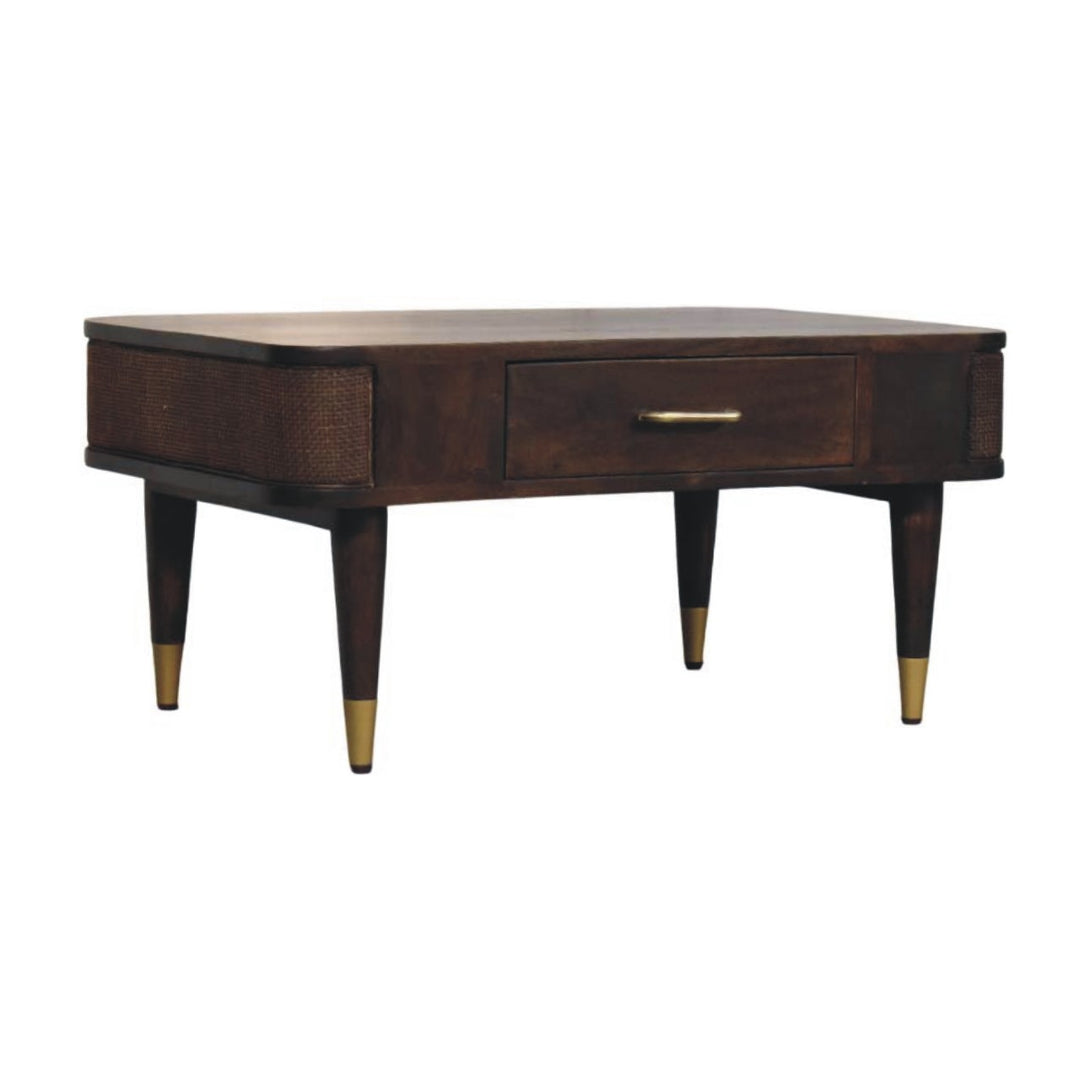 Solid Wood Belmont Coffee Table,Brown,1-Drawer