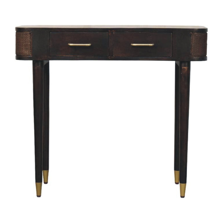 Solid Wood Belmont Console Table,Brown,2-Drawers