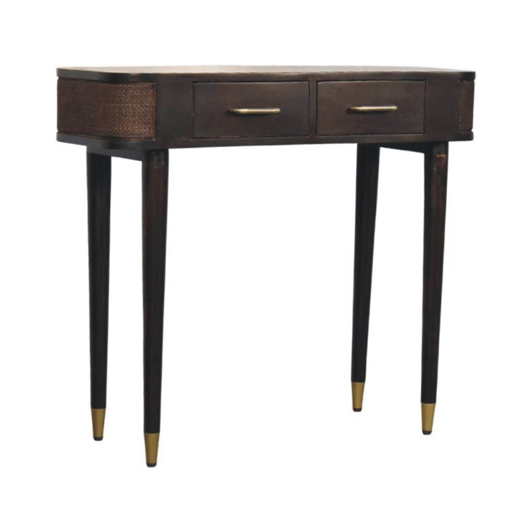 Solid Wood Belmont Console Table,Brown,2-Drawers