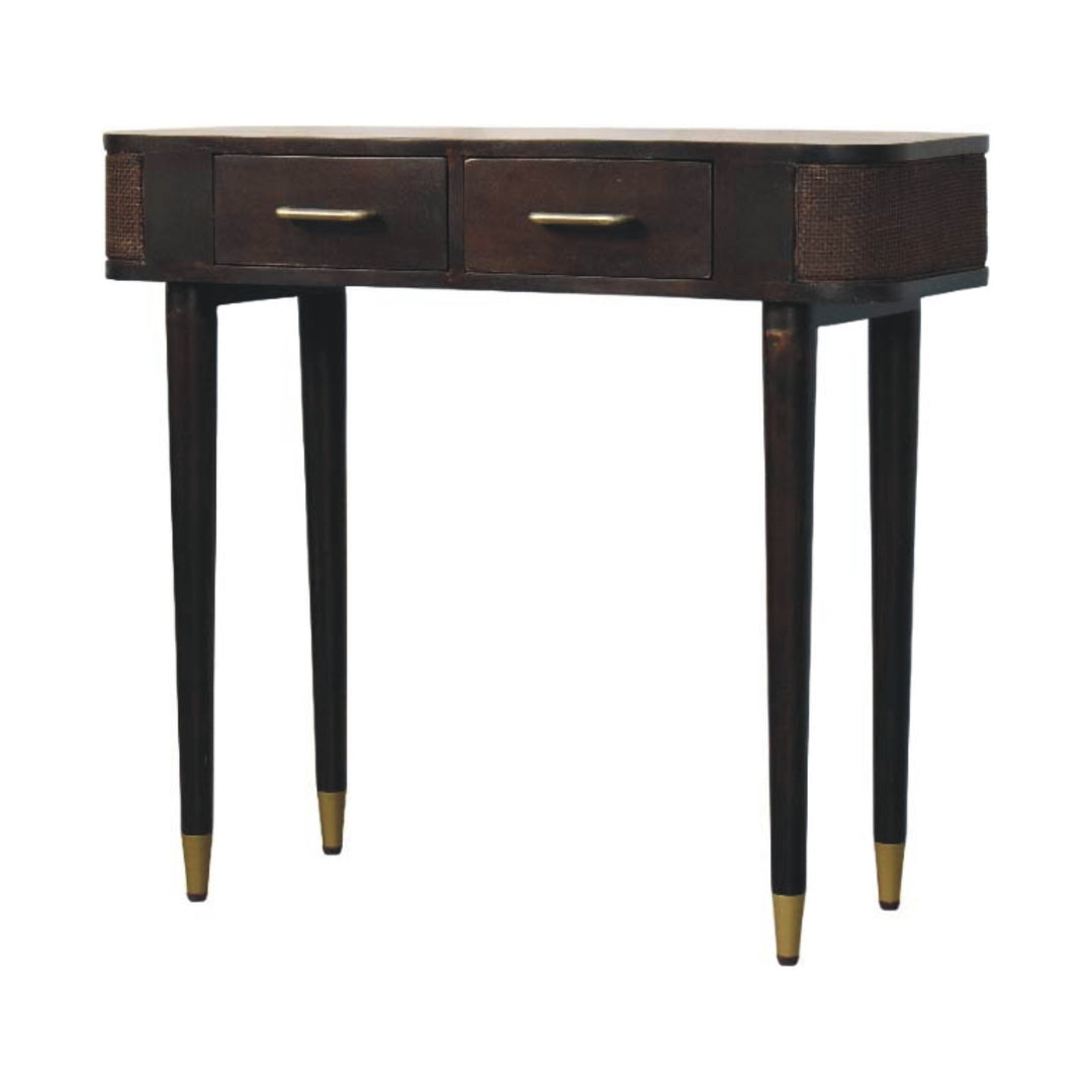 Solid Wood Belmont Console Table,Brown,2-Drawers