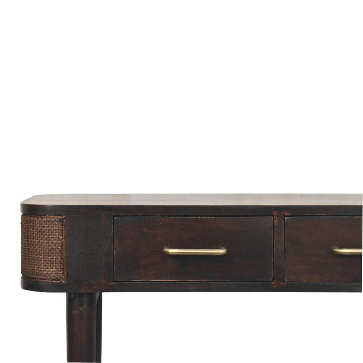 Solid Wood Belmont Console Table,Brown,2-Drawers