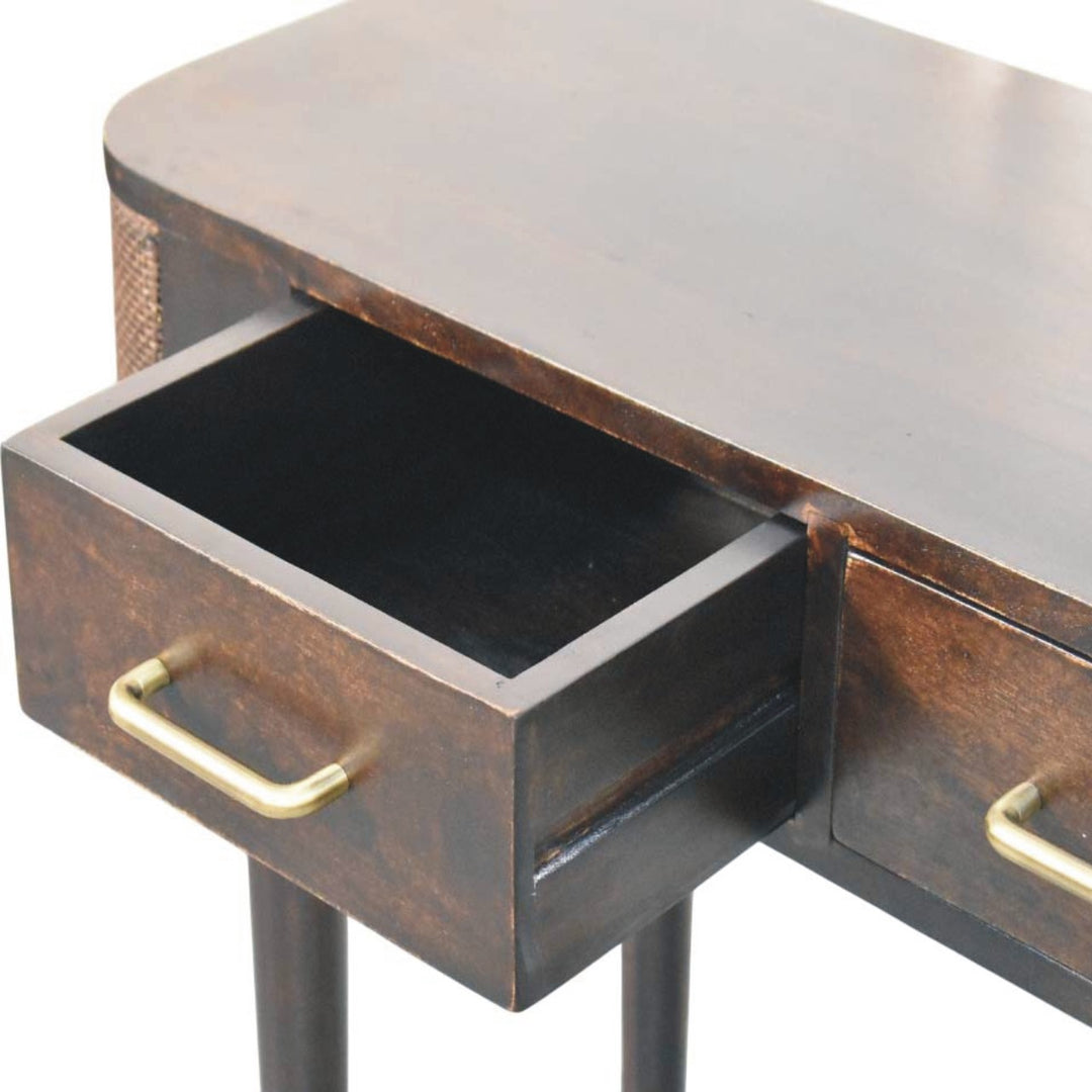 Solid Wood Belmont Console Table,Brown,2-Drawers