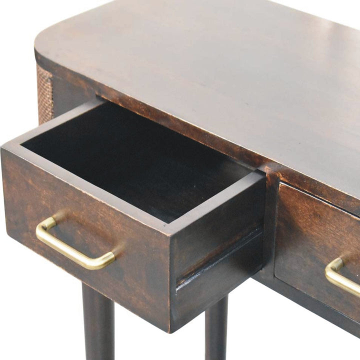 Solid Wood Belmont Console Table,Brown,2-Drawers