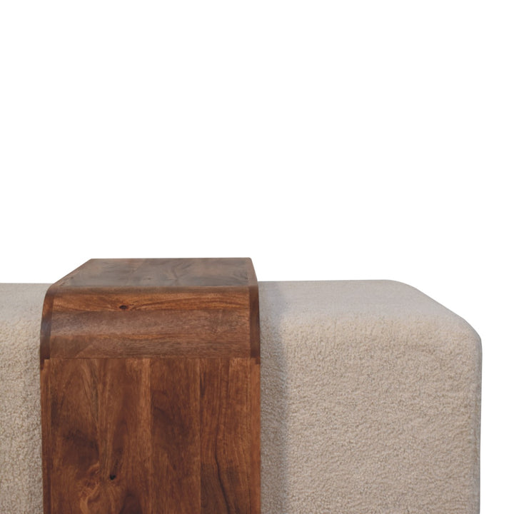 Solid Wood Arden Bench Duo,Boucle seats,Warm Tone